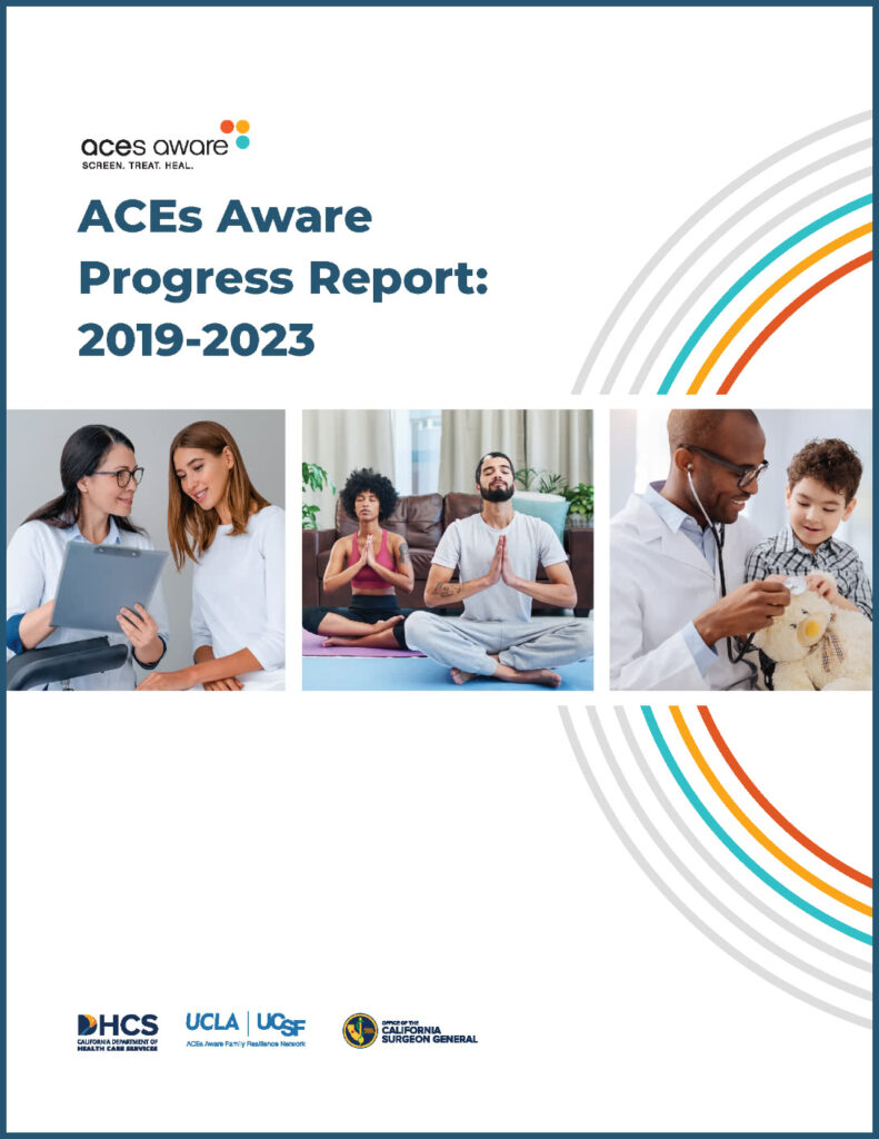 Cover of the ACEs Aware Progress Report, 2019-2023